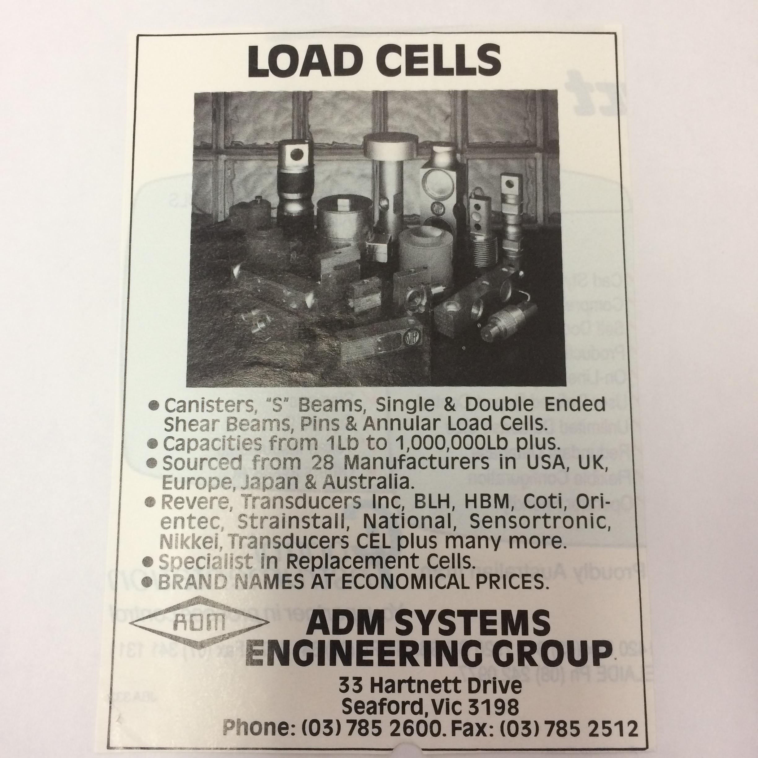 ADM Load Cells ADM Load Cells