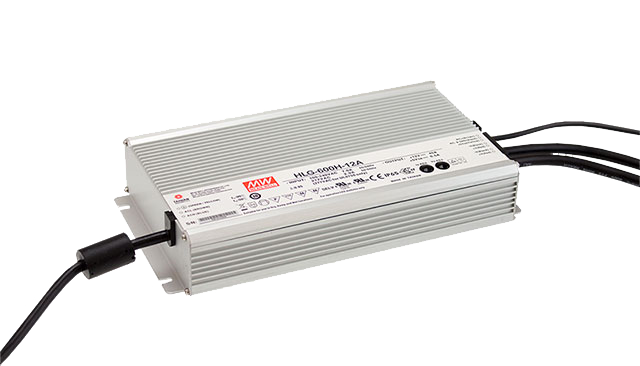 The MEAN WELL HLG-600H is power supply designed for both indoor and semi outdoor applications with a metal housing with ingress, the unit is rated for IP65 & IP67.