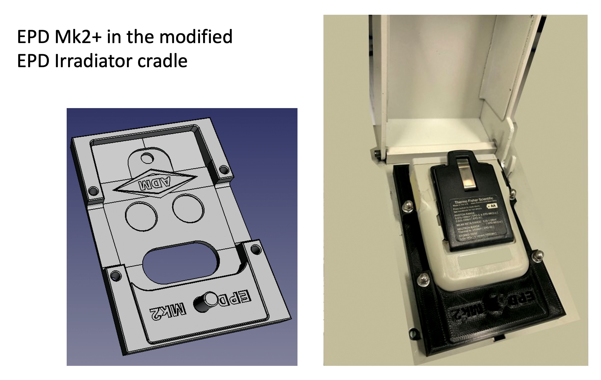 Modified irradiator cradle