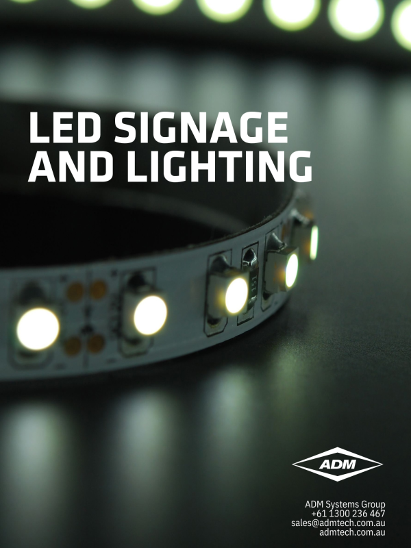 A dark background, accentuates the illumination of the LED strip by ADM Systems